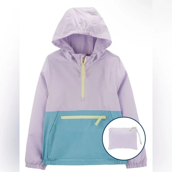 OshKosh B’gosh Colourblock Packable Windbreaker Pastel Sz 7 - Picture 2 of 2